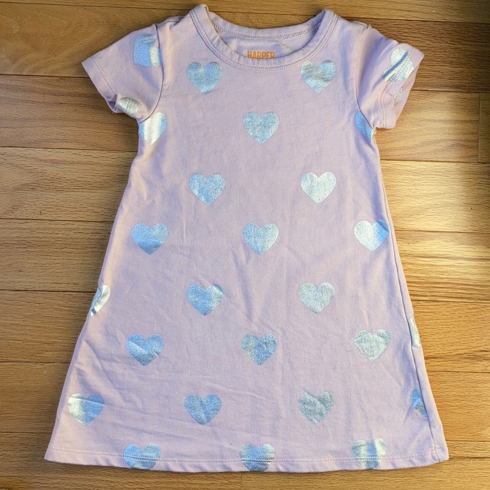 Harper Canyon Pink Dress with Silver Hearts